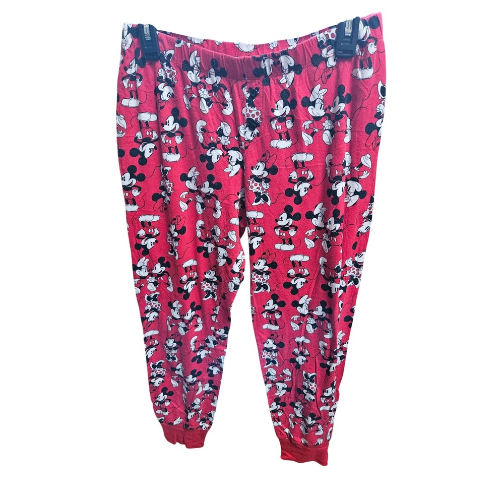 Disney Mickey Mouse Pajama Pants Sleepwear Red Lounge M 7/8‎
